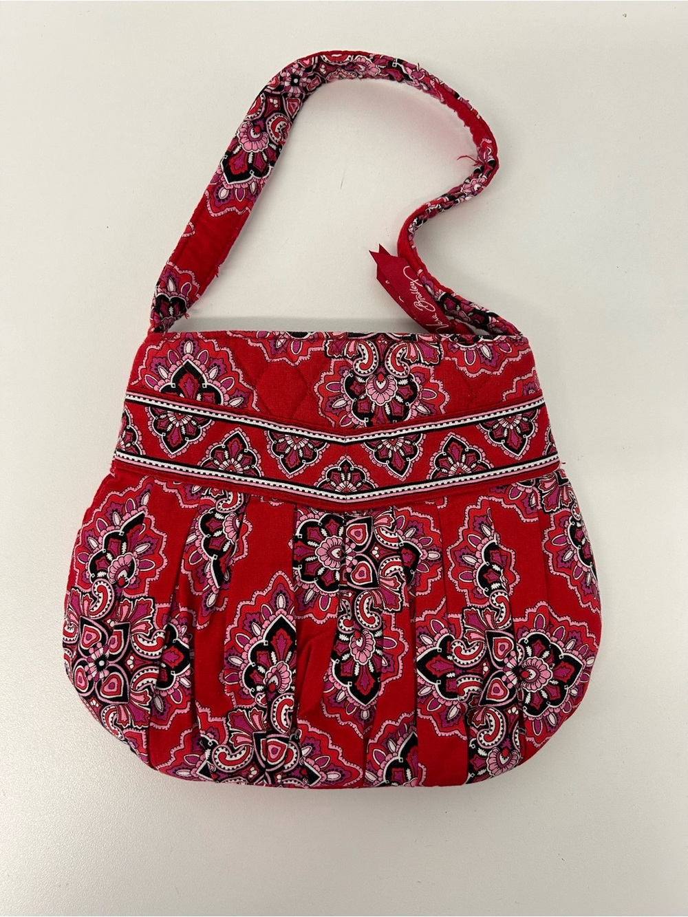 Vera Bradley Red Pink Paisley Quilted Shoulder Bag